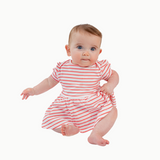 Puff Sleeve Onesie in Red Heart Stripe