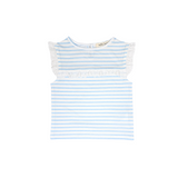 eyelet lace tank, knit, blue heart stripes
