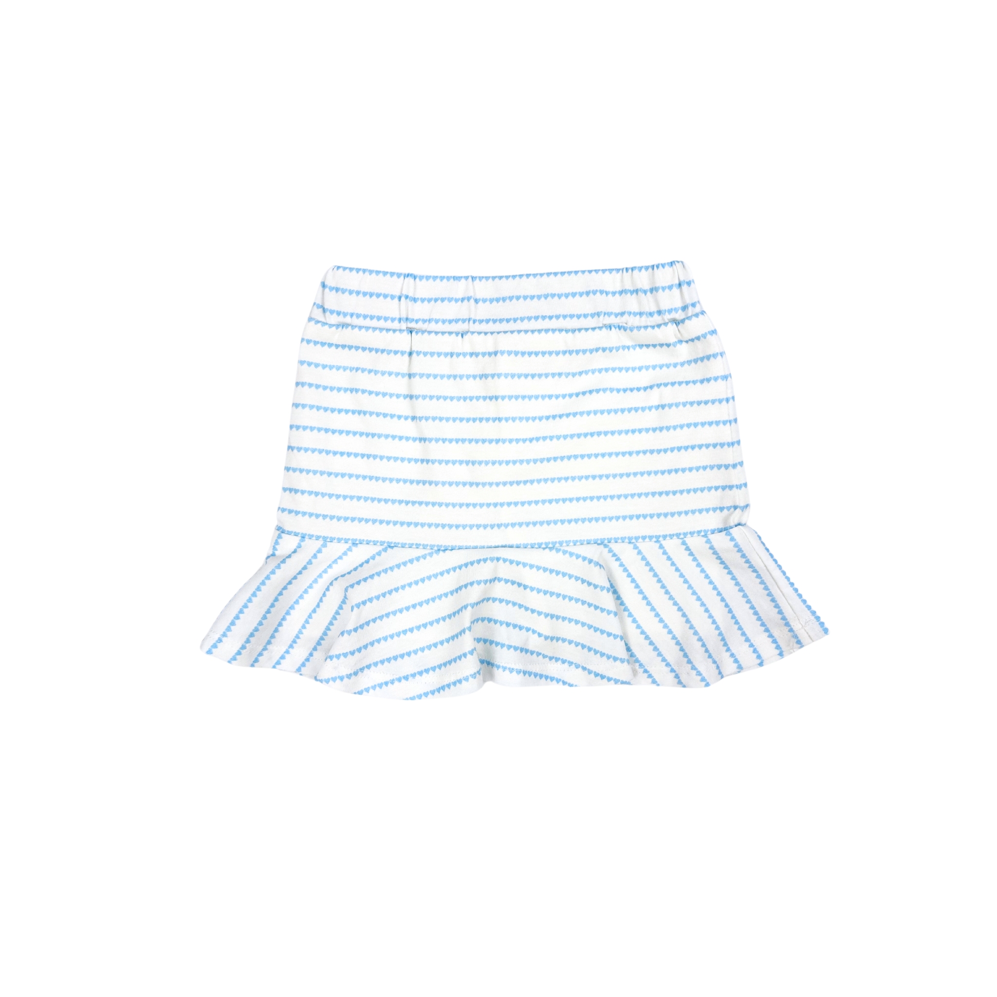 tennis skirt, knit, blue heart stripes