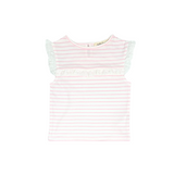 eyelet lace tank, knit, pink heart stripes