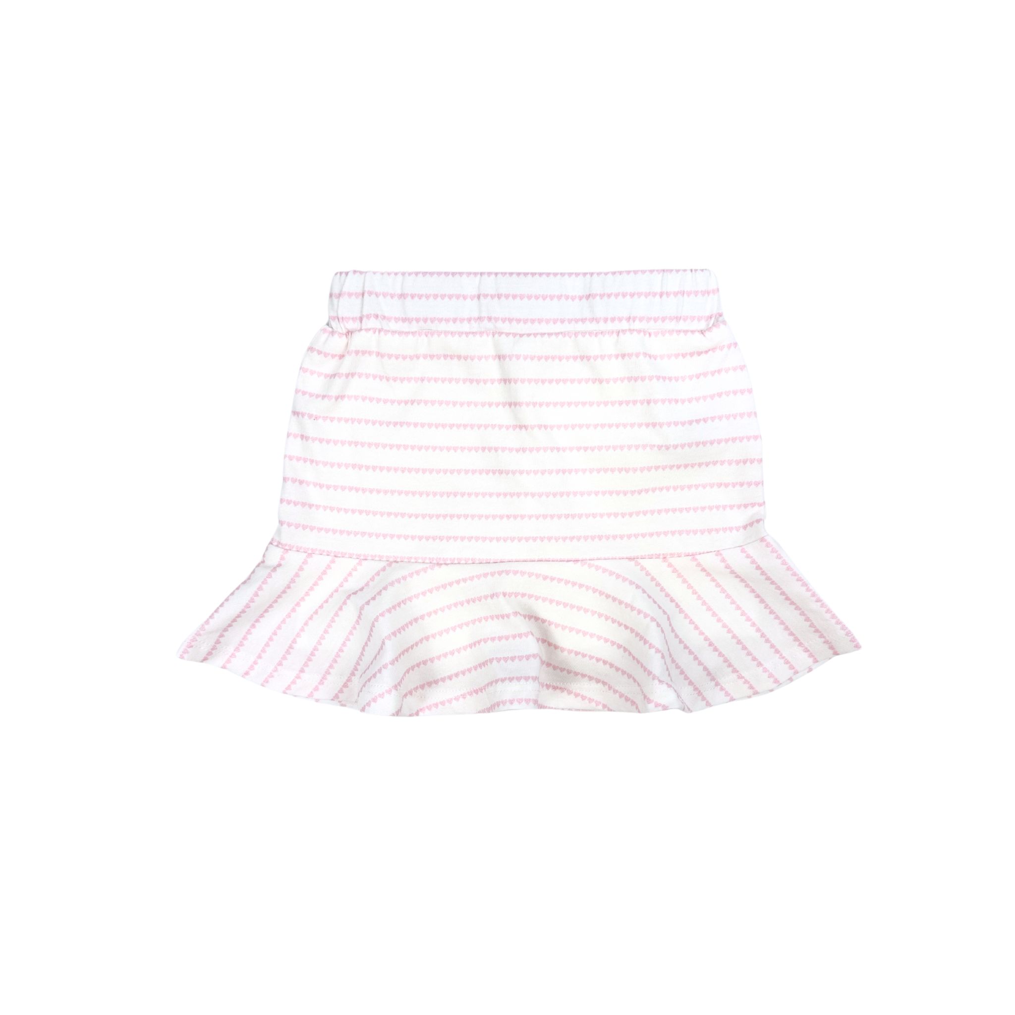 tennis skirt, knit, pink heart stripes