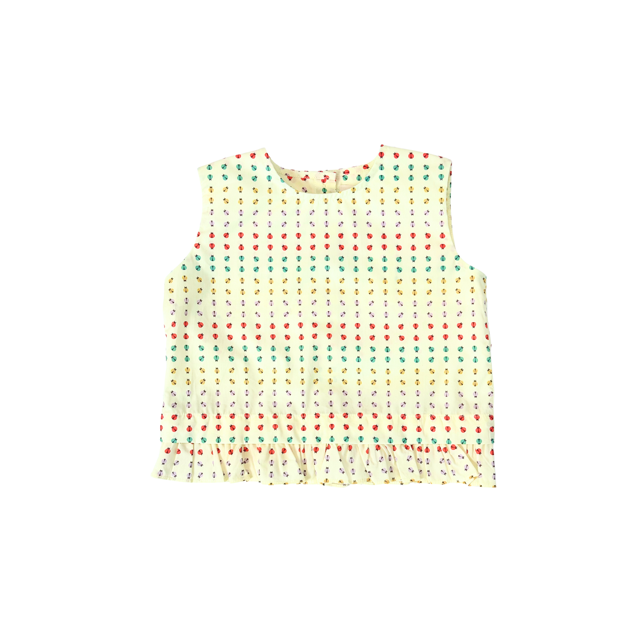 convertible top, ruffles, ladybug print
