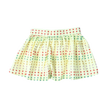 circle skirt for girls, built-in shorts, ladybug print