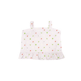 Peplum Top, sleeveless, ruching on back, watermelon print