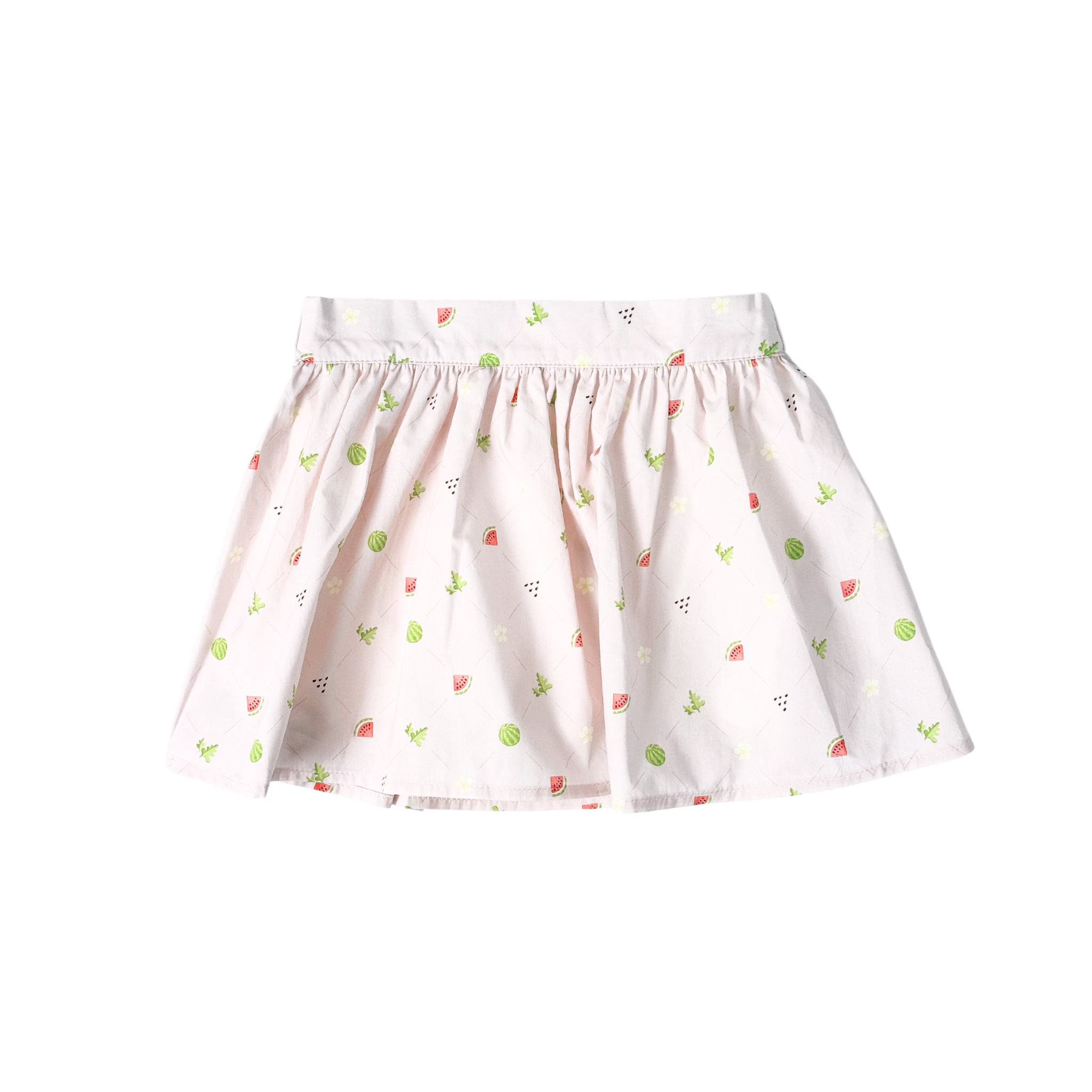 circle skirt for girls, built-in shorts, watermelon print