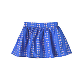 circle skirt for girls, built-in shorts, purple floral print