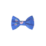 small hair bow, purple floral print