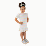 Tennis Skirt in Rainbow Heart Stripe