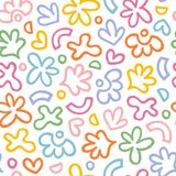 Ruffle Skirt in Rainbow Doodle