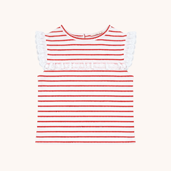 Eyelet Lace Tank in Red Heart Stripe