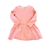 Long Sleeve Tennis Dress in Pink & Red Heart Stripe