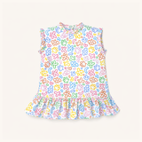 Drop Waist Dress in Rainbow Doodle