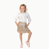 Ruffle Skirt in Gold Metallic