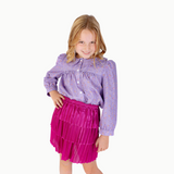 Ruffle Skirt in Purple Metallic