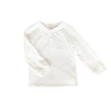 Boys' Long Sleeve Henley in White