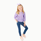 Velvet Bow Top in Purple Carousel