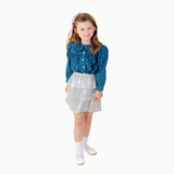 Ruffle Trim Blouse in Space