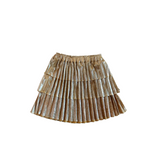 Ruffle Skirt in Gold Metallic