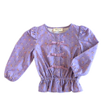 Velvet Bow Top in Purple Carousel