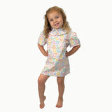 Ruffle Collar Dress - Rainbow Doodle