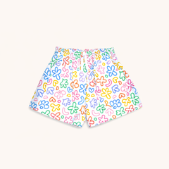 Day Short in Rainbow Doodle