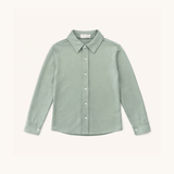Boys' Knit Button Down in Green