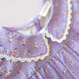 Lace Trim Dress in Purple Carousel