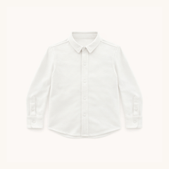 Boys' Knit Button Down in White