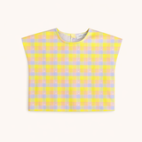Cap Sleeve Blouse in Pastel Plaid