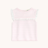 Eyelet Lace Tank in Pink Heart Stripe