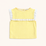 Eyelet Lace Tank in Yellow Floral Stripe