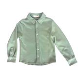 Boys' Knit Button Down in Green