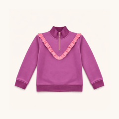 Girls' Half Zip in Purple/Pink