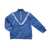 Girls' Half Zip in Blue/Light Blue