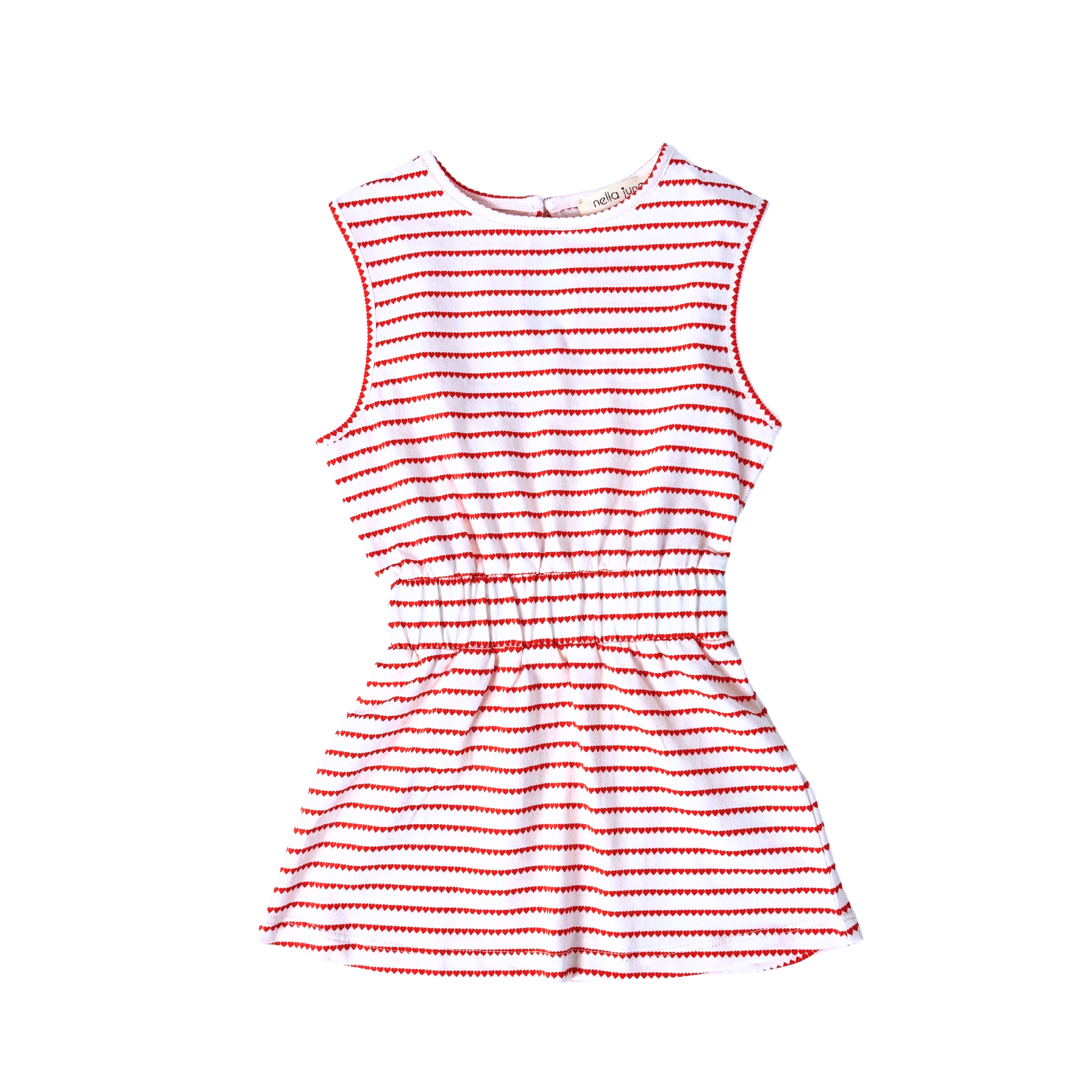 tennis dress, knit, sleeveless, red heart stripes