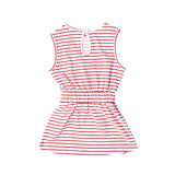 tennis dress, knit, sleeveless, red heart stripes