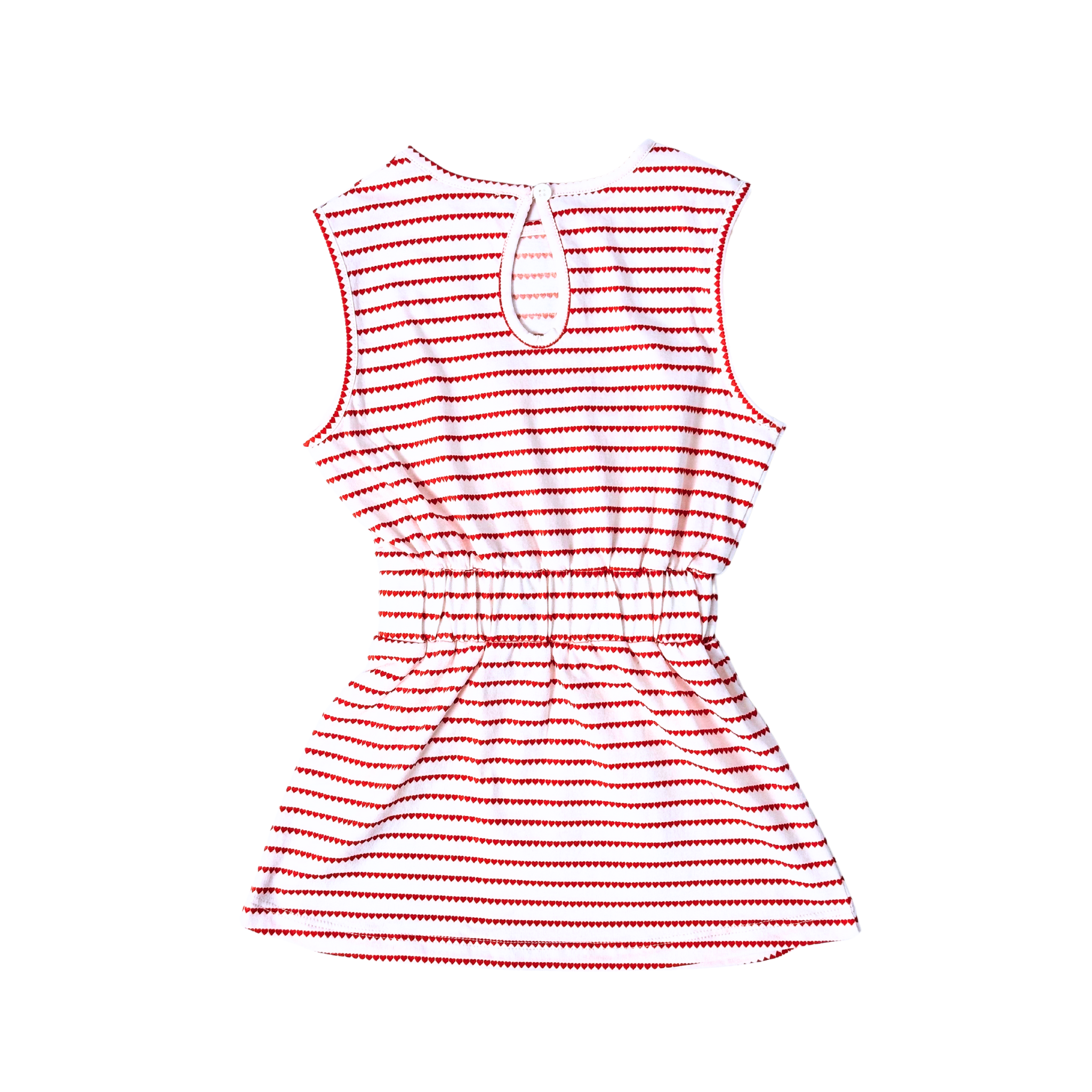 tennis dress, knit, sleeveless, red heart stripes