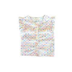 Ruffle Button Down Tank in Sea Life