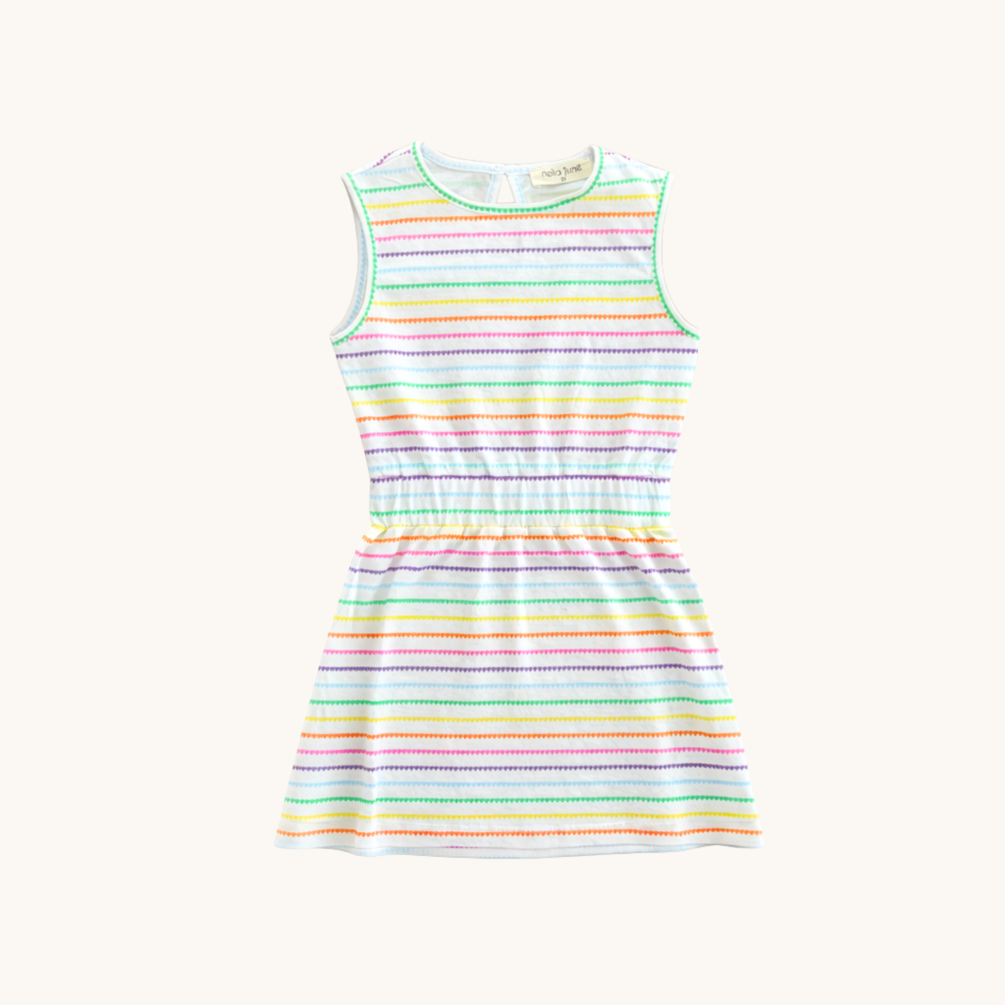 Tennis Dress in Rainbow Heart Stripe Tennis Dress in Rainbow Heart Stripe