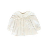 Ruffle Trim Blouse in White