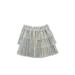Ruffle Skirt in Silver Metallic