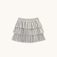 Ruffle Skirt in Silver Metallic