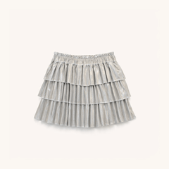 Ruffle Skirt in Silver Metallic