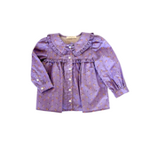 Ruffle Trim Blouse in Purple Carousel