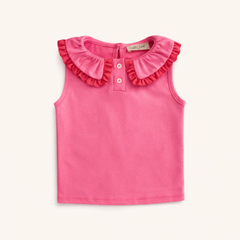 Pleated Tennis Tank in Pink/Red
