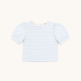 Puff Sleeve Tee in Blue Heart Stripe