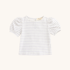 Puff Sleeve Tee in Purple Heart Stripe