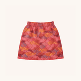Quilted Skirt in Red Floral