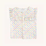 Ruffle Button Down Tank in Sea Life