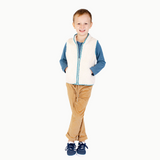 Boys' Sherpa Vest with Blue Dino